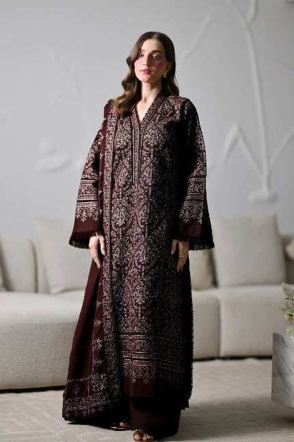 Zaib Dhanak Embroidered 3pc
