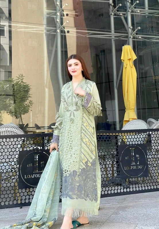 Maria b Viscose 3pc (Pistachio)