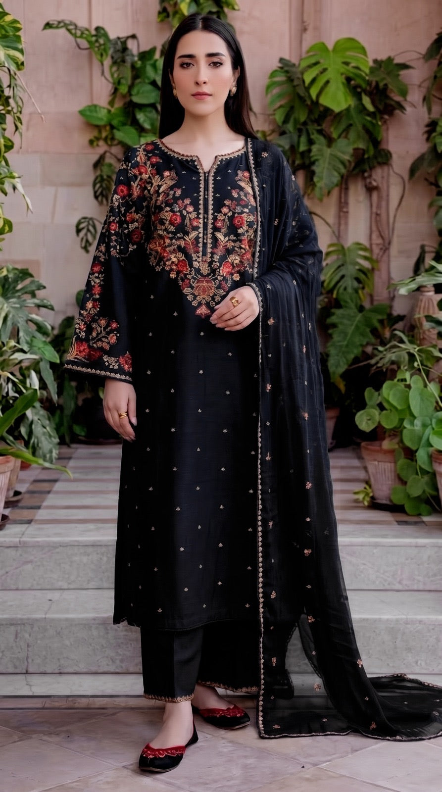 Batik dhanak 3pc black