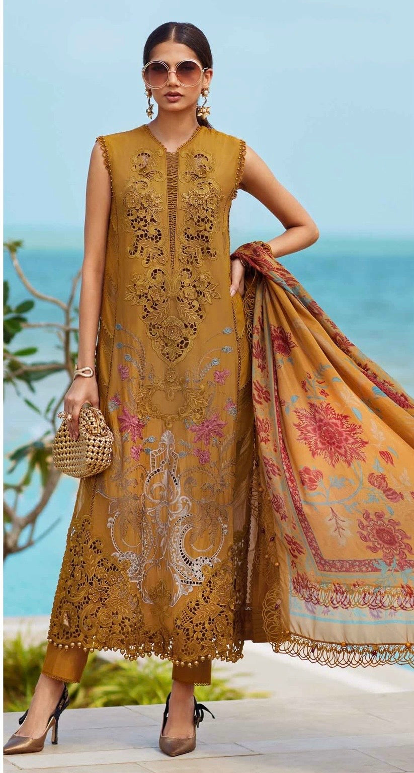 Maria B Viscose 3Pc (Mustard)