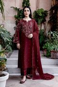 Batik dhanak 3pc maroon