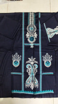 Embroidered lawn 2 pc blue