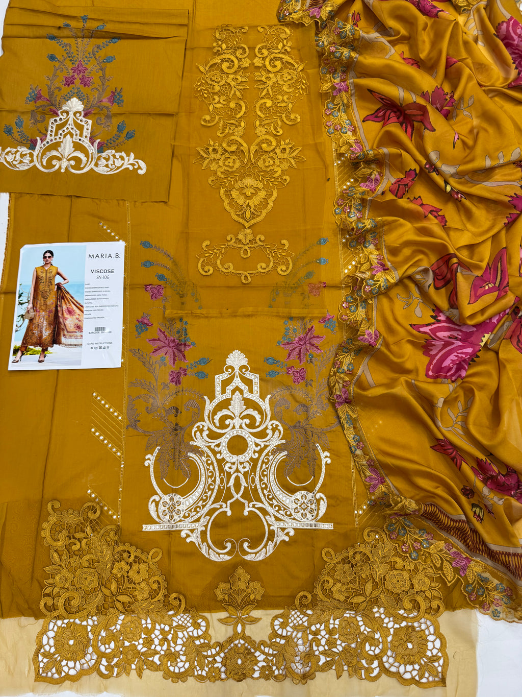 Maria B Viscose 3Pc (Mustard)