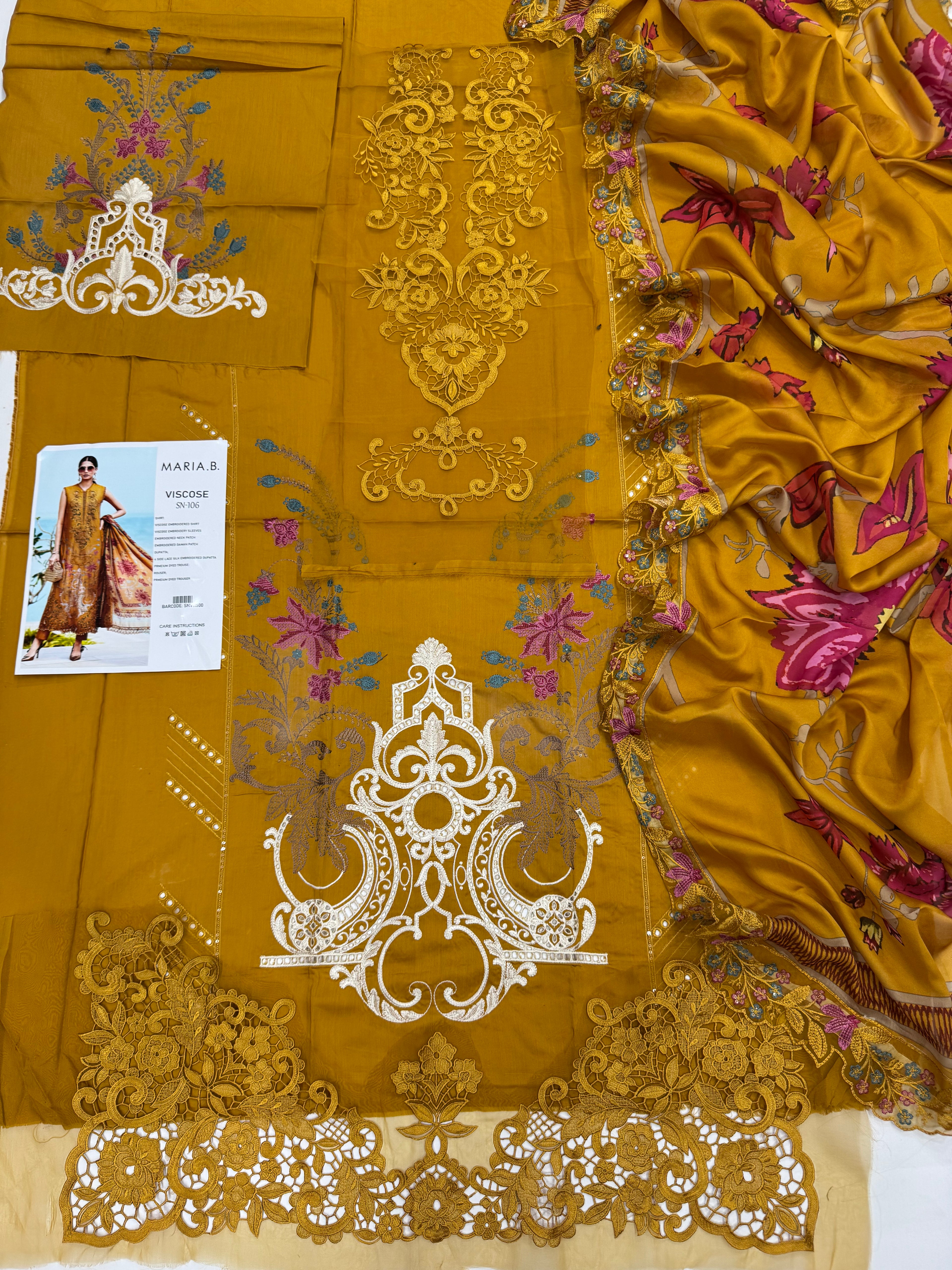 Maria B Viscose 3Pc (Mustard)