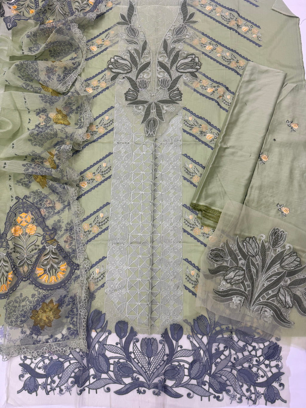 Maria b Viscose 3pc (Pistachio)