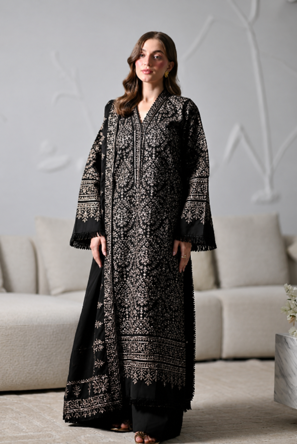 Zaib dhanak 3pc black
