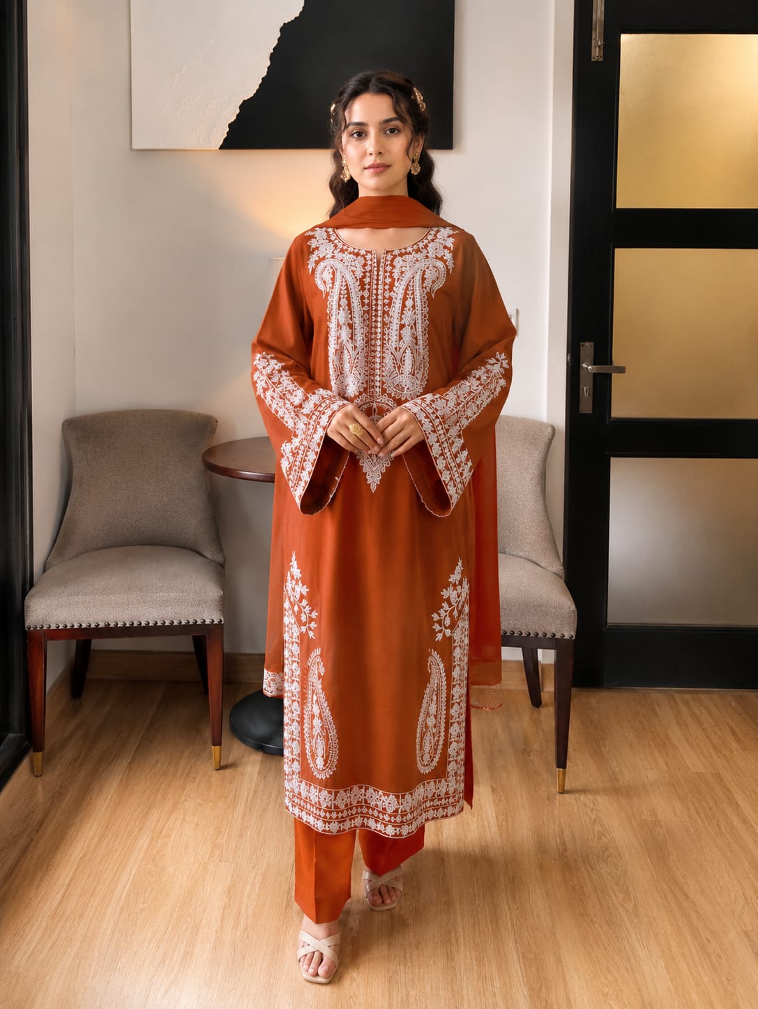 Mirana Lawn 2pc orange
