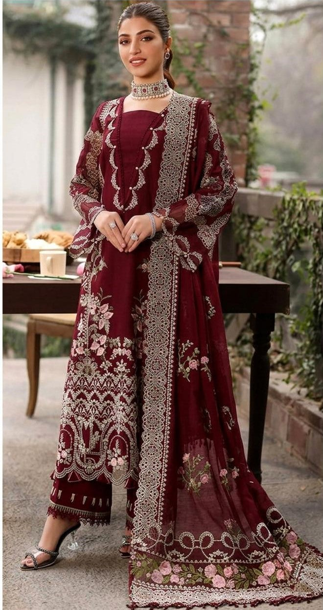 KAHF Maroon Lawn 3PC-SN08