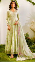 Iznik 4 corner Embroidery lawn 3pc (Green)