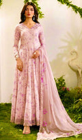 Iznik 4 corner Embroidery lawn 3pc(pink)