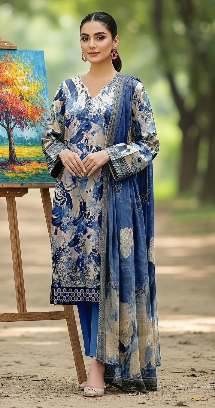 Sana Noor Print+Embroidered Lawn 3pc