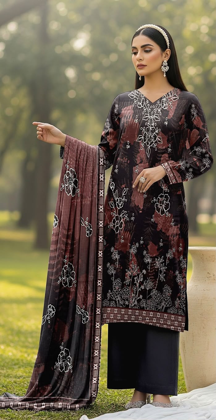 Sana Noor Print+Embroidered Lawn 3pc