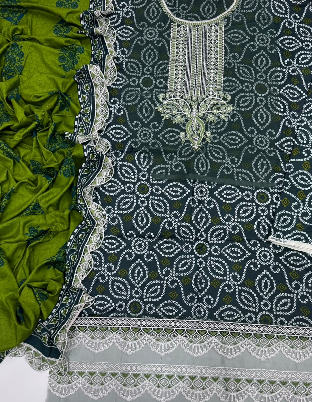 Bin-Ilyas Linen 3pc-Green